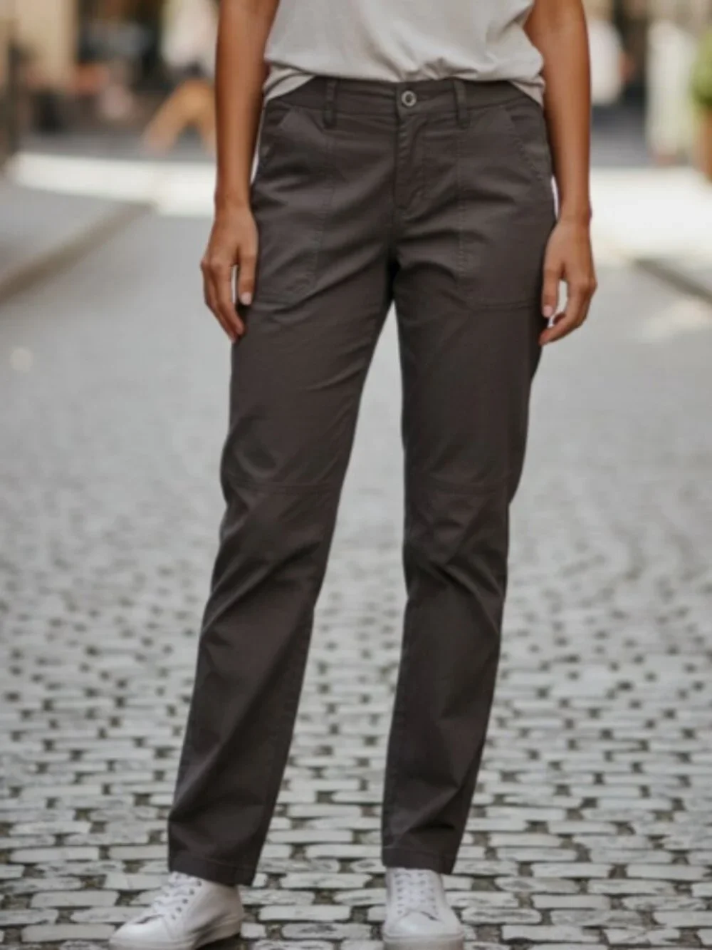 GAP‎ Lyocell Casual Pants Charcoal Gray Women's Sz 2R #299A